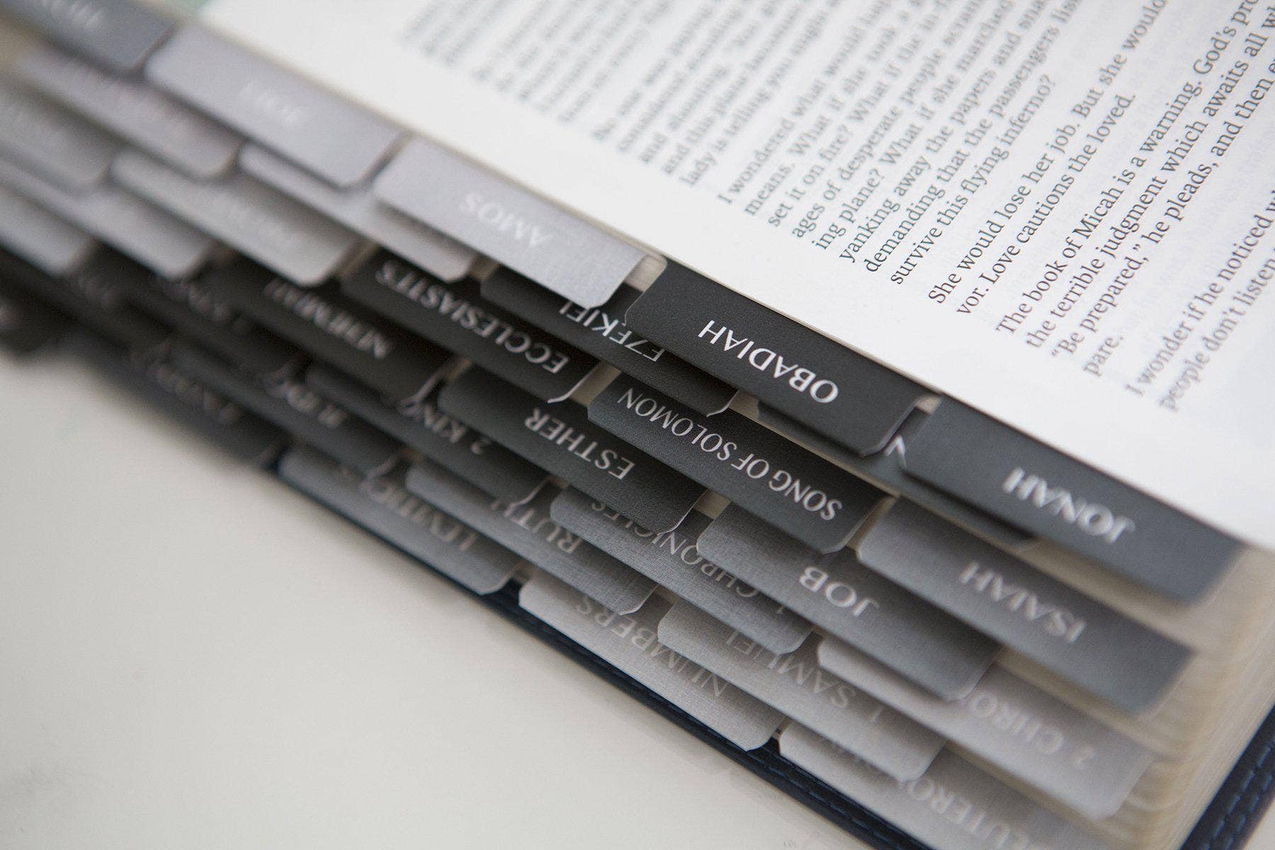 Black and Grey Ombre Bible Tabs