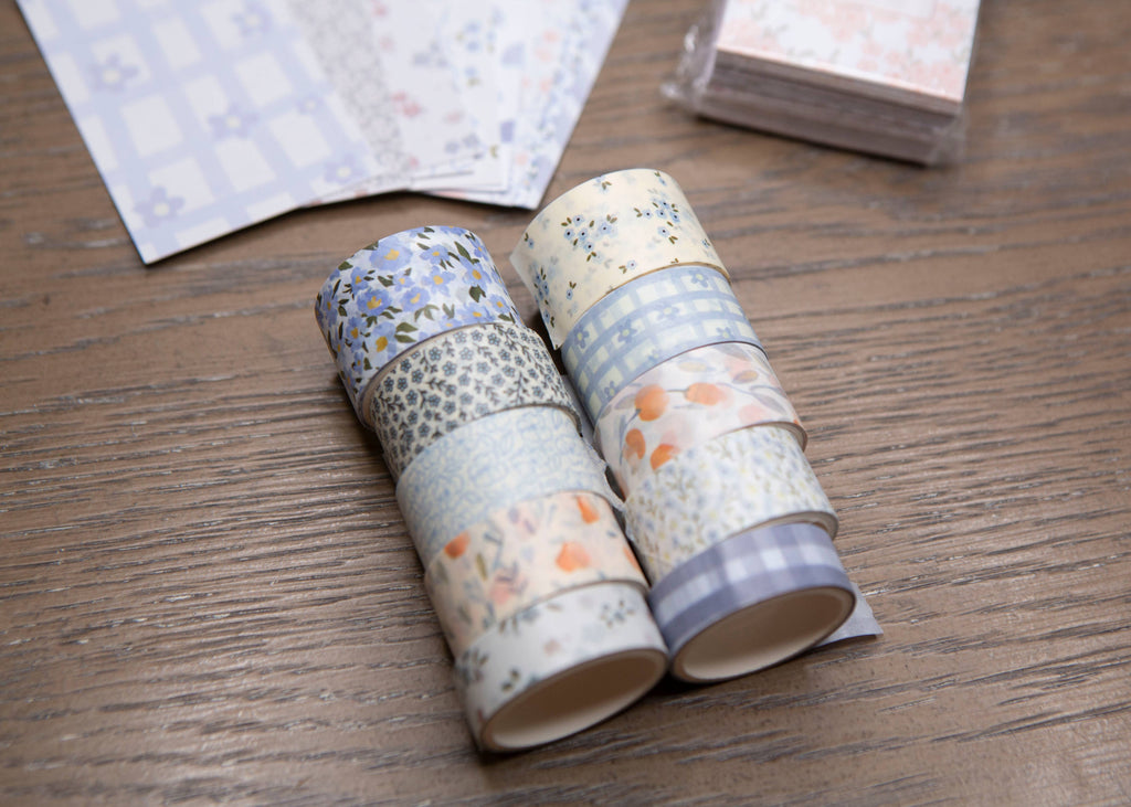 Bible Journaling Washi Tape Set — Blue — Set of 10 Designs for Bible Journaling and Creative Projects