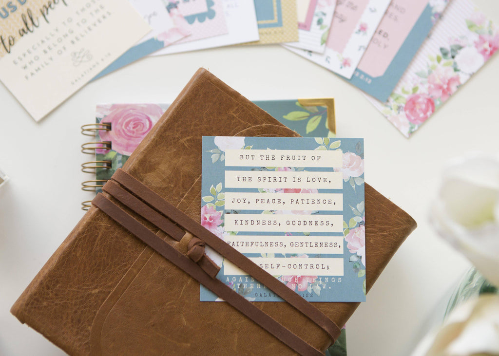 Fruit of the Spirit Scripture Verse Cards — Set of 10 Bible Memory Cards for Christian Women