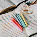 Pastel Bible Highlighter Set — 6 Color No Bleed Gel Highlighters for Bible Study