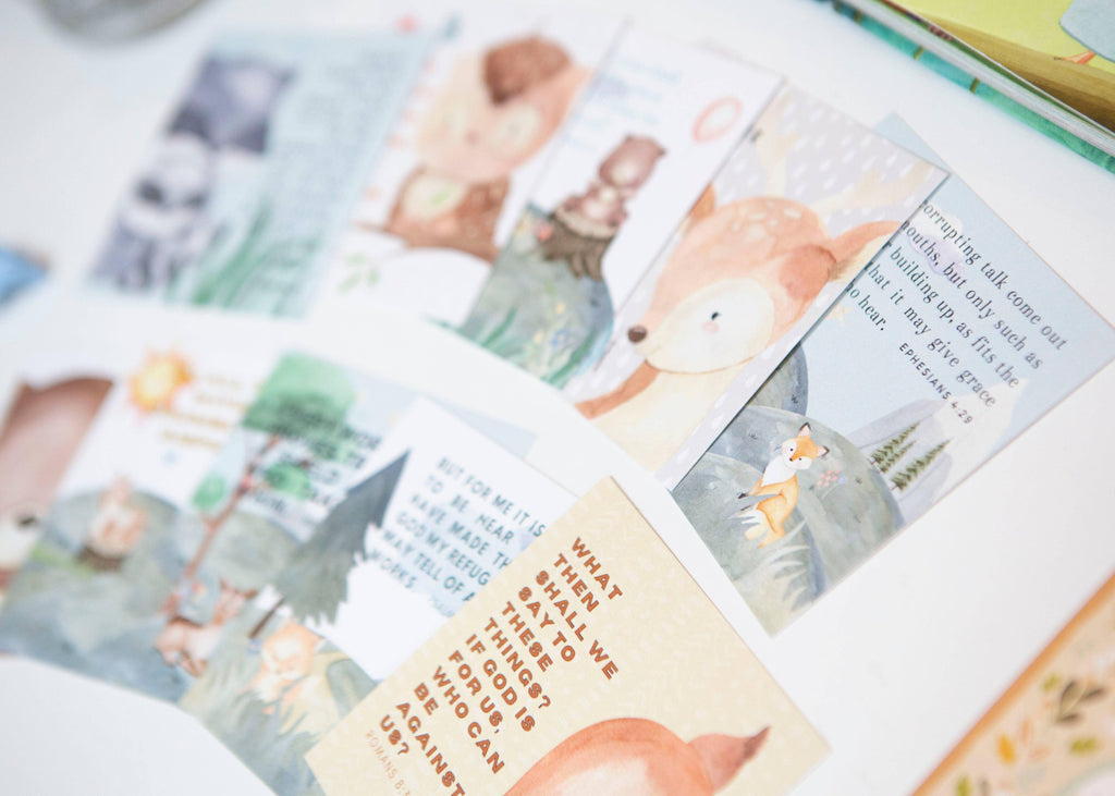 Kids Scripture Verse Cards — Verses to Live By — Set of 10 Bible Memory Cards for Children
