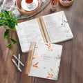 KJV My Creative Bible Journaling Bundle — Floral Printed White Faux Leather