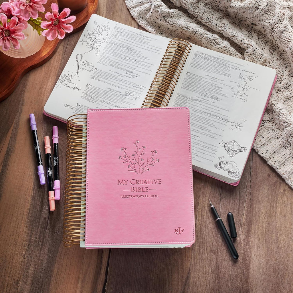 KJV My Creative Bible Journaling Bundle — Pink Faux Leather (Hardcover)